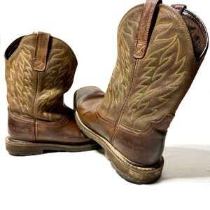 Ariat Groundbreaker‎ Square Toe Work Boot Mens Size 9D Wide Brown Soft Toe $175